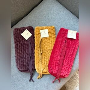Pottery Barn velet wine bag set of 3 NWT
